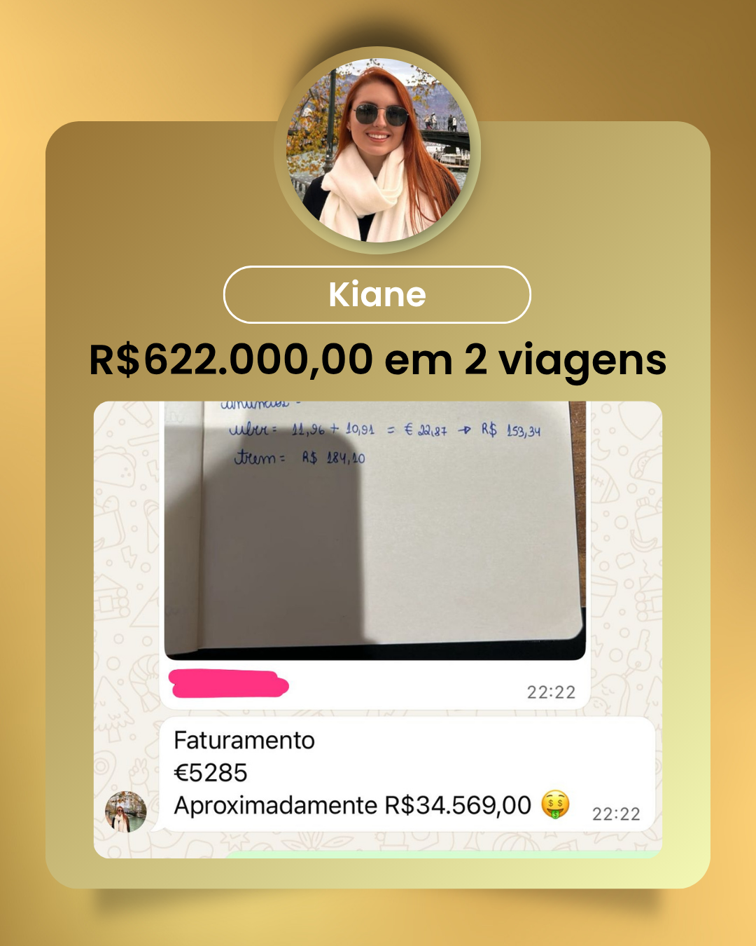Depoimento de Kiane: R$622.000,00 em 2 viagens
